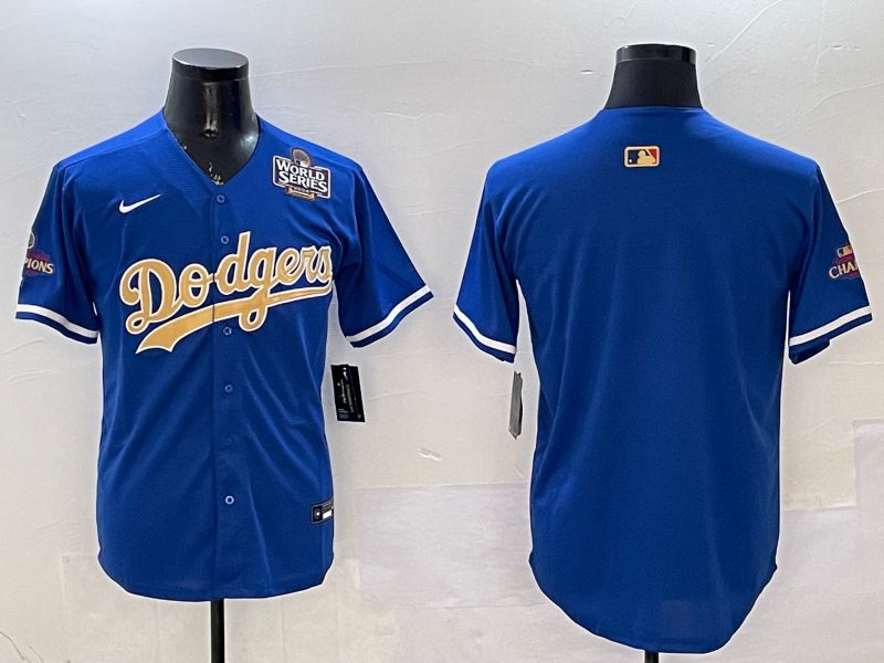 Men Los Angeles Dodgers Blank Blue Champion gold character 2025 Nike MLB Jersey style 3->los angeles dodgers->MLB Jersey